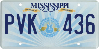 MS license plate PVK436