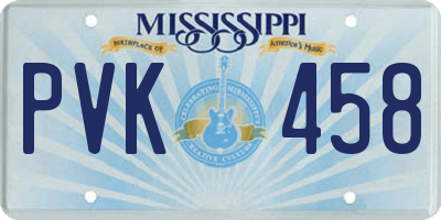 MS license plate PVK458
