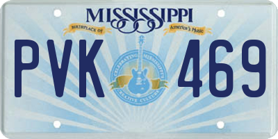 MS license plate PVK469
