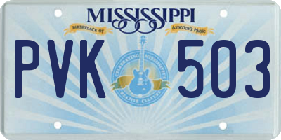 MS license plate PVK503