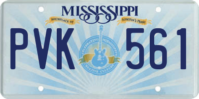 MS license plate PVK561