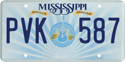 MS license plate PVK587