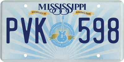 MS license plate PVK598