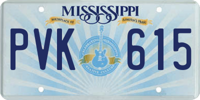 MS license plate PVK615