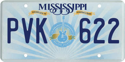 MS license plate PVK622