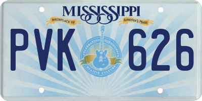 MS license plate PVK626