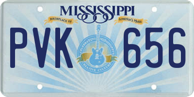 MS license plate PVK656