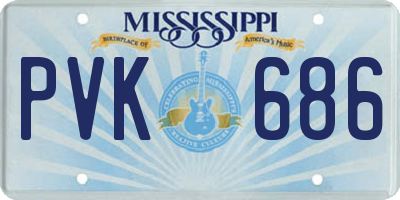 MS license plate PVK686
