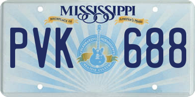 MS license plate PVK688
