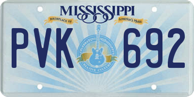MS license plate PVK692