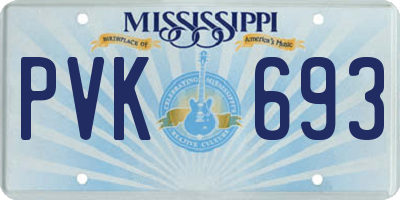 MS license plate PVK693