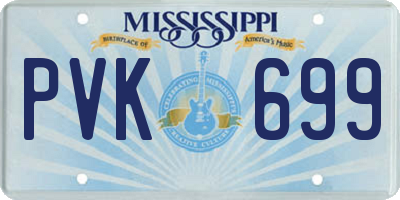 MS license plate PVK699