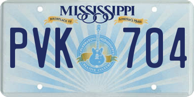 MS license plate PVK704