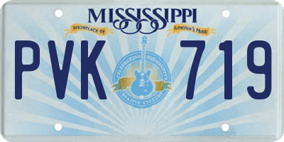 MS license plate PVK719