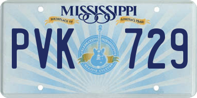 MS license plate PVK729