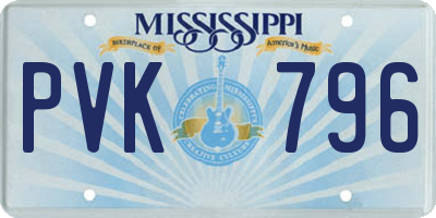 MS license plate PVK796