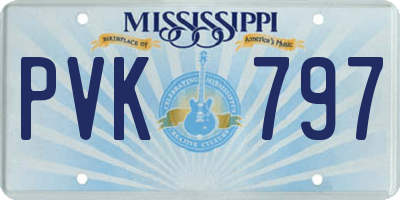 MS license plate PVK797