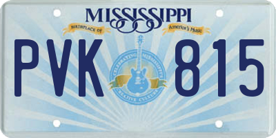 MS license plate PVK815