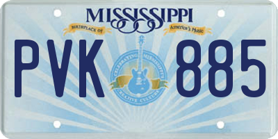 MS license plate PVK885