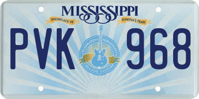 MS license plate PVK968