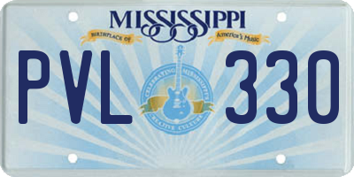 MS license plate PVL330