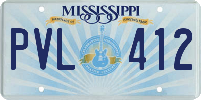 MS license plate PVL412