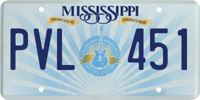 MS license plate PVL451