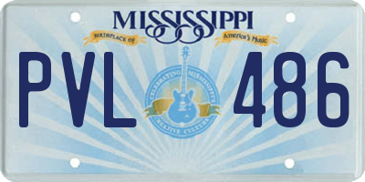 MS license plate PVL486