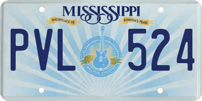 MS license plate PVL524