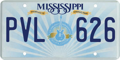 MS license plate PVL626