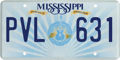 MS license plate PVL631
