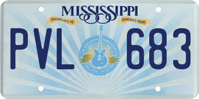 MS license plate PVL683