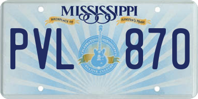 MS license plate PVL870