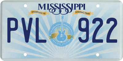 MS license plate PVL922