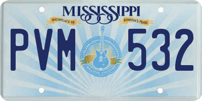 MS license plate PVM532