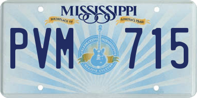 MS license plate PVM715