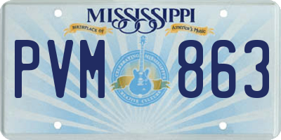 MS license plate PVM863