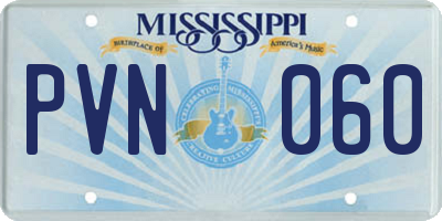 MS license plate PVN060