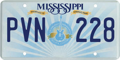 MS license plate PVN228