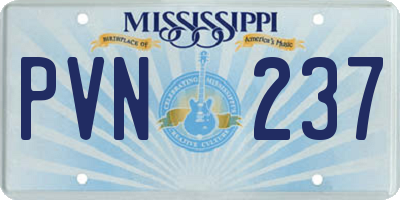 MS license plate PVN237