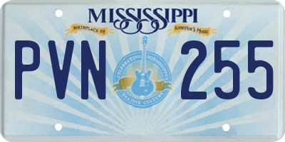 MS license plate PVN255