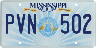 MS license plate PVN502