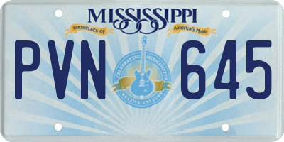 MS license plate PVN645