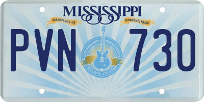 MS license plate PVN730