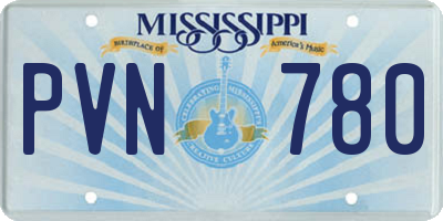 MS license plate PVN780
