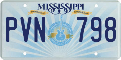MS license plate PVN798