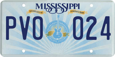 MS license plate PVO024