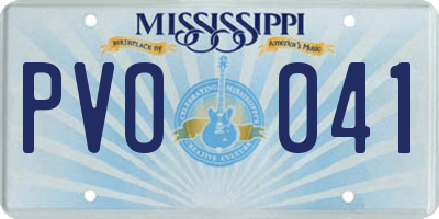 MS license plate PVO041