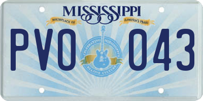 MS license plate PVO043