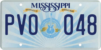 MS license plate PVO048